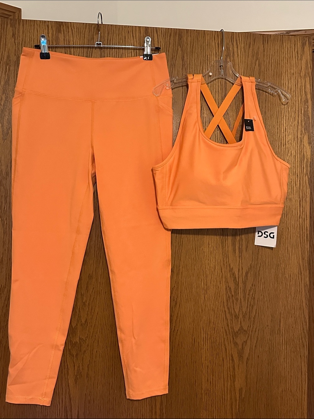 DSG Orange High-Rise Legging and Crisscross Sports Bra Set